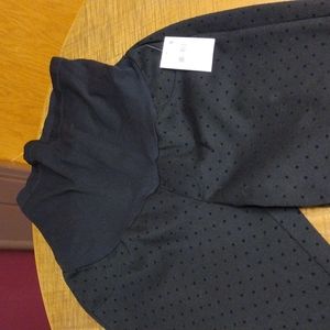 MOTHERHOOD MATERNITY SZ S Black Dressy Deco Polkadot Stretch  Legging 🍼